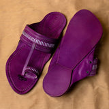 Men's Genuine Leather Kolhapuri Chappal - Rich Beet Tradition