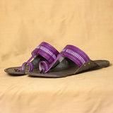 Men's Genuine Leather Kolhapuri Chappal - Grey Beet Fun