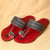 Men's Genuine Leather Kolhapuri Chappal - Red Grey Sophistication