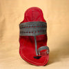 Men's Genuine Leather Kolhapuri Chappal - Red Grey Sophistication