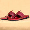 Men's Genuine Leather Kolhapuri Chappal - Red Glory : Traditional Atiire