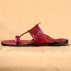 Men's Genuine Leather Kolhapuri Chappal - Red Glory : Traditional Atiire