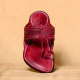 Men's Genuine Leather Kolhapuri Chappal - Red Glory : Traditional Atiire