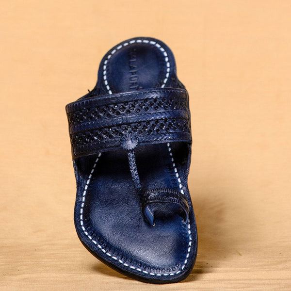 Royale Navy Blue – Men’s Spectrum Classic Kolhapuri Chappal
