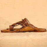 Men's Genuine Leather Kolhapuri Chappal - Brown Color Timless Beauty