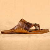 Men's Genuine Leather Kolhapuri Chappal - Brown Color Timless Beauty