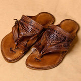 Men's Genuine Leather Kolhapuri Chappal - Brown Color Timless Beauty