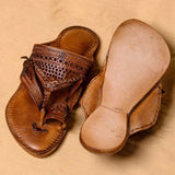 Men's Genuine Leather Kolhapuri Chappal - Brown Color Timless Beauty