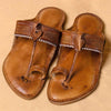 Rustic Allure – Orange-Brown Heritage Kolhapuri Chappal