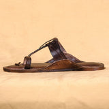 Men's Genuine Leather Kolhapuri Chappal - Brown Dodge Heritage