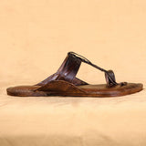 Men's Genuine Leather Kolhapuri Chappal - Brown Dodge Heritage