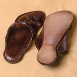 Men's Genuine Leather Kolhapuri Chappal - Brown Dodge Heritage