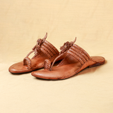 Men's Genuine Leather Kolhapuri Chappal - Classic Legno Brown