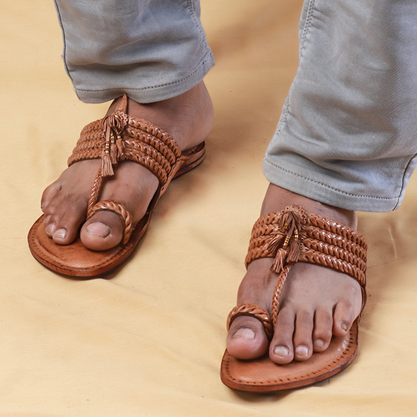 Classic Legno – Rich Brown Kolhapuri Chappal for Men