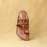 Men's Premium Leather Kolhapuri Chappal - Sophisticated Legno Brown Finish