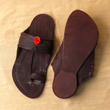 Men's Premium Leather Kolhapuri Chappal - Chestnut  Color