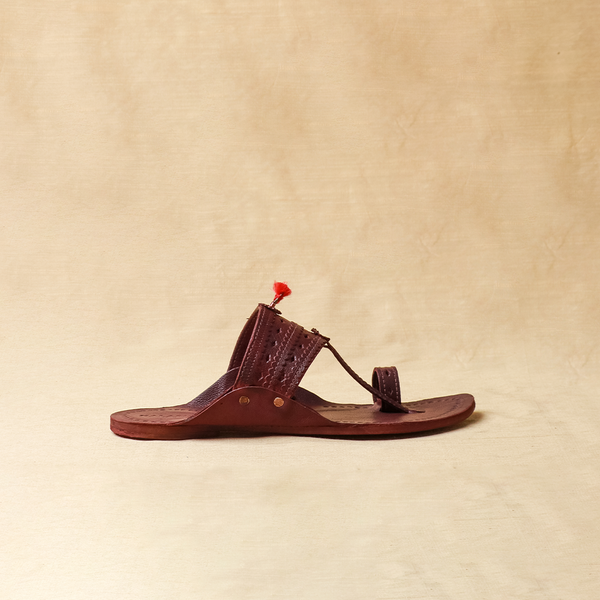 Deep Bordo Elegance – Premium Leather Kolhapuri for Men