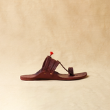 Men's Premium Leather Kolhapuri Chappal - Deep Bordo