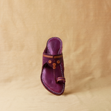 Men's Luxe Leather Kolhapuri Chappal - Bold Beetroot by Spectrum