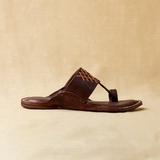 Men's Signature Leather Kolhapuri Chappal - BrownDodge Majesty by Spectrum