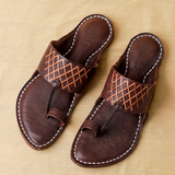 Men's Signature Leather Kolhapuri Chappal - BrownDodge Majesty by Spectrum