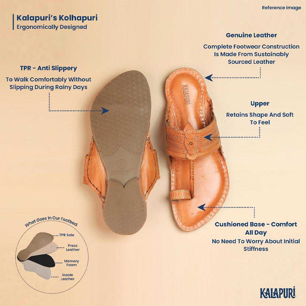 Saral Patta Kapshi brown Kolhapuri chappal for men – view 9