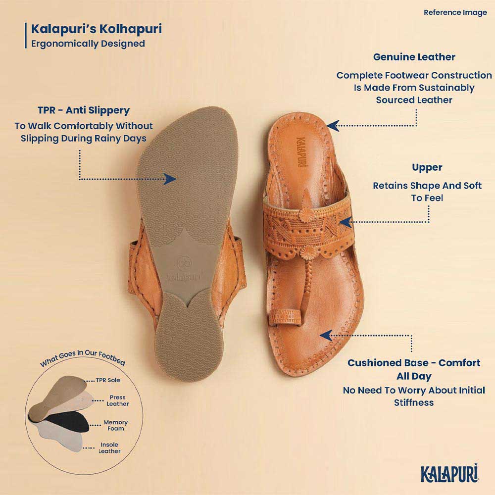 Suraksha Kapshi brown Kolhapuri chappal for men – view 9