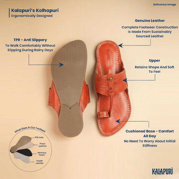 Red Glory Traditional – Men’s Spectrum Classic Kolhapuri Chappal