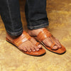 Natural open toe T-strap Kolhapuri sandal handmade for men