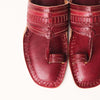 Cherry Red T-strap Kolhapuri men’s handcrafted leather sandal