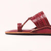 Cherry Red T-strap Kolhapuri men’s handcrafted leather sandal