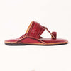 Cherry Red T-strap Kolhapuri men’s handcrafted leather sandal