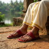 Men's Cherry Red T-Strap Sandals