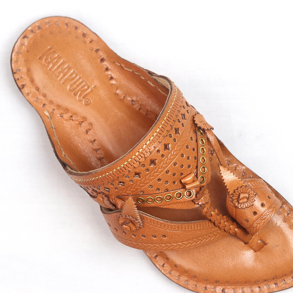 Paramparik Shahu natural leather Kolhapuri chappal for men – view 7