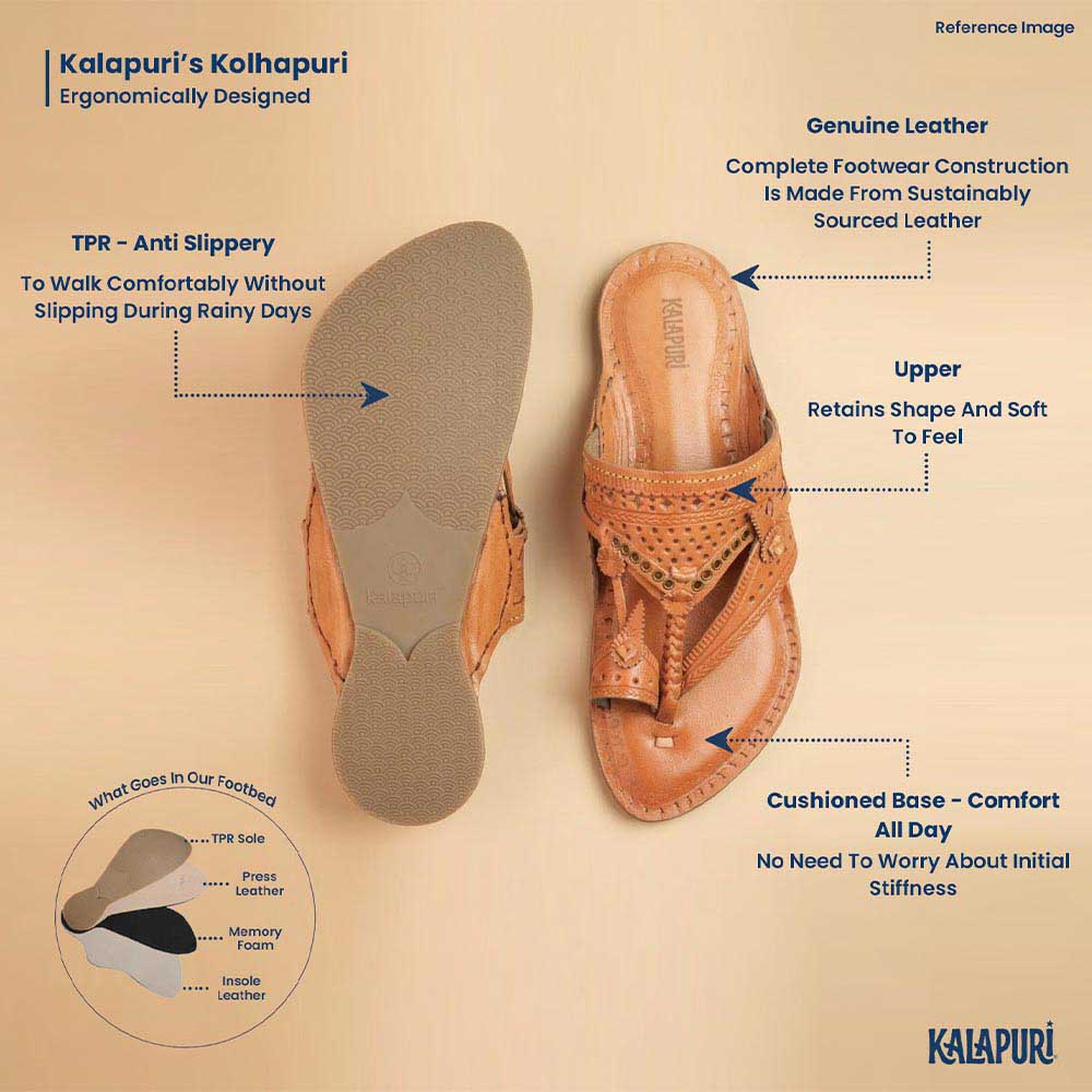 Paramparik Shahu natural leather Kolhapuri chappal for men – view 9