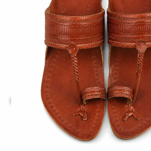 Rajtan Chestnut Classic Kolhapuri Flats