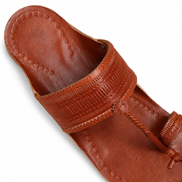 Rajtan Chestnut Classic Kolhapuri Flats