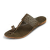 Shilagar Grey Laser-Cut Kolhapuri Flats