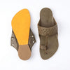 Shilagar Grey Laser-Cut Kolhapuri Flats
