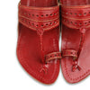 Cherry Red Laser-Cut Kolhapuri Flats