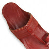 Veer Cherry Red Textured Kolhapuri Flats