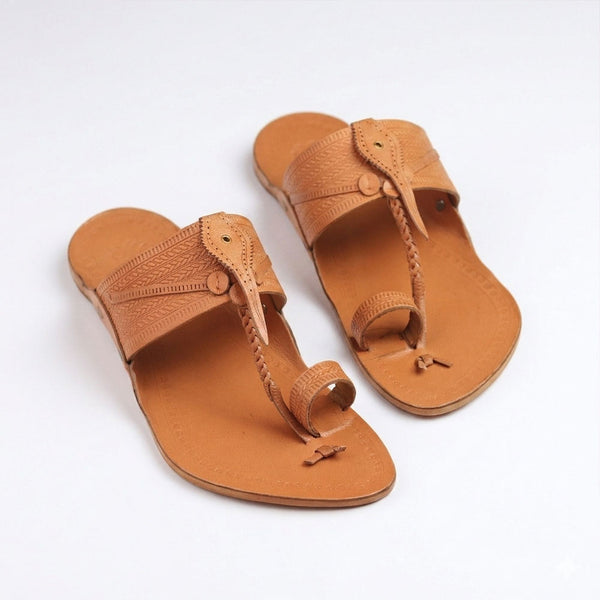 Mayur Natural Textured Kolhapuri Flats