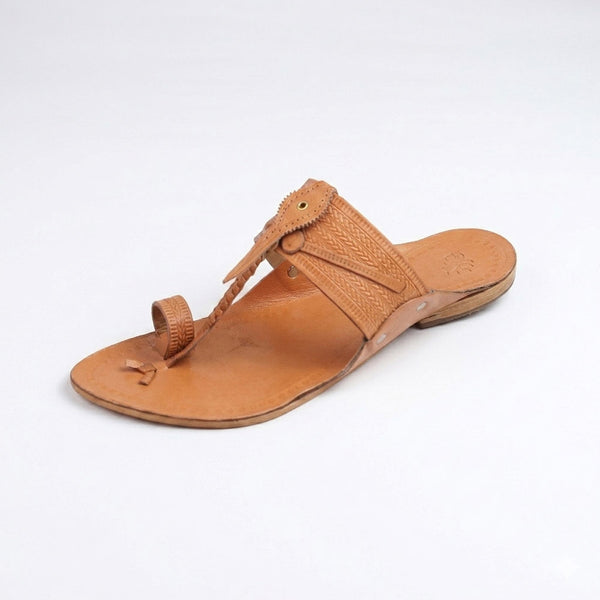 Mayur Natural Textured Kolhapuri Flats