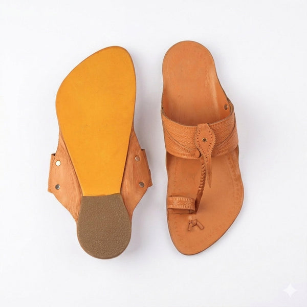 Mayur Natural Textured Kolhapuri Flats