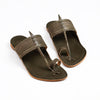 Rajmudra Grey Handcrafted Kolhapuri Flats