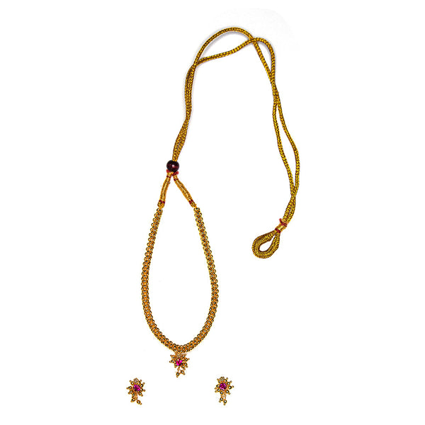 Fancy Broad Thushi Necklace With Earing