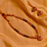 Elegant Golden Black Beads Thushi Necklace for Every Occasion