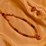 Elegant Golden Black Beads Thushi Necklace for Every Occasion