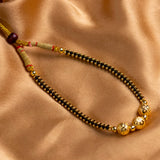 Vertical Ball Black Jhondhal Pot Necklace