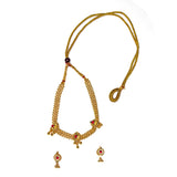 Traditional Gold Plated Necklace With Earing